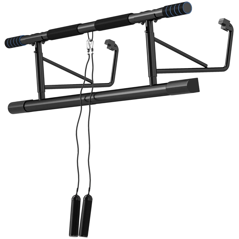 SPORTNOW Pull-Up Bar, No-Drilling Chin-Up Bar, Push-Up Stand with Resistance Bands, Padded Handles for Home Gym Exercise