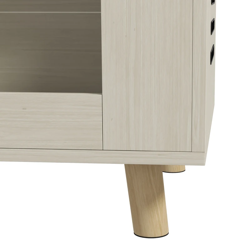 PawHut Reptilien-Box, Terrarium, Vivarium, Hartglasfenster, 80 x 50 x 50 cm, Weiß