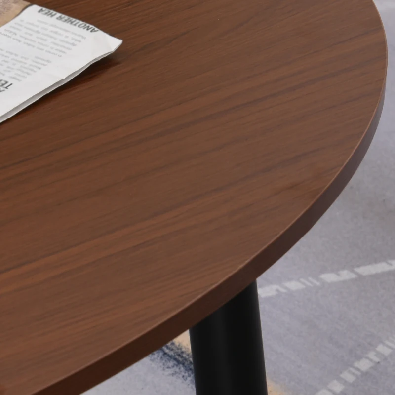 HOMCOM Table Basse Table d'appoint Ovale multifonctionnelle dim. 100 x 60 x 42 cm Aspect Teck foncé
