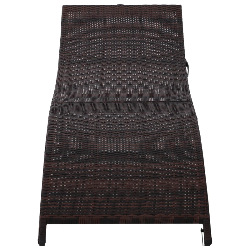 Bain de soleil pliable résine tressée matelas et tétière inclus