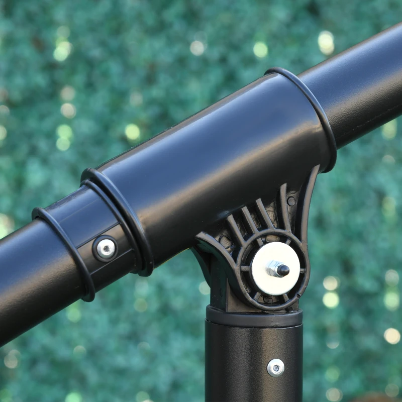 Outsunny Parasol déporté octogonal parasol LED inclinable manivelle piètement acier dim. Ø 3 x 2,6H m gris