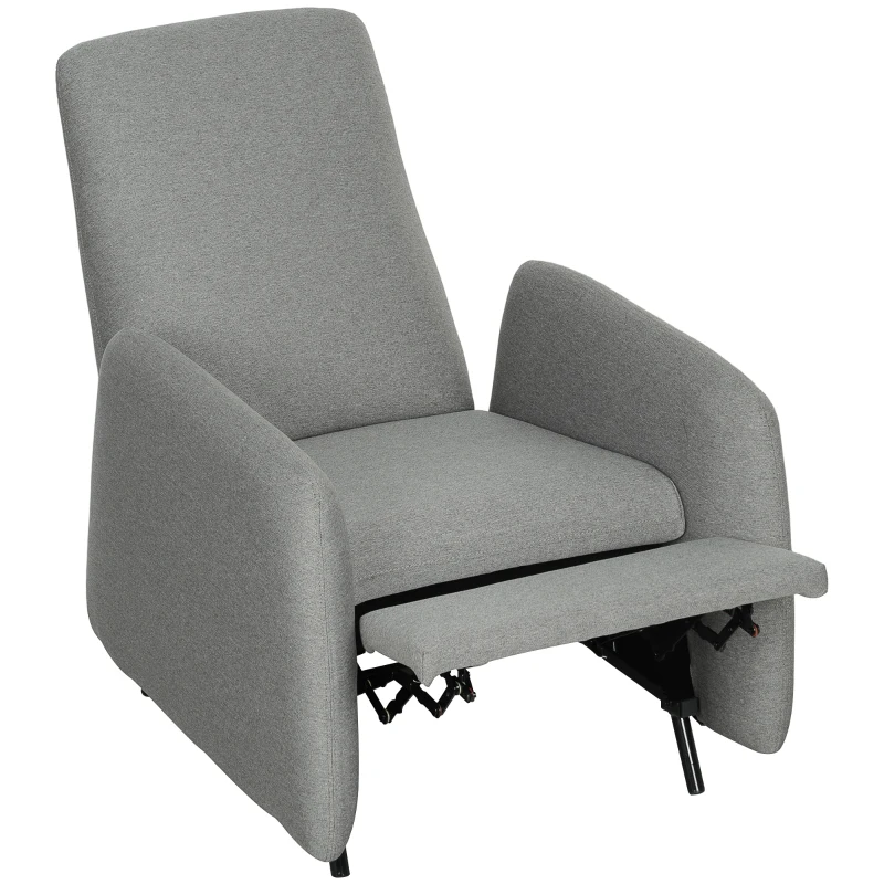 HOMCOM 150° Manually Reclining Chair, with Footrest - Grey