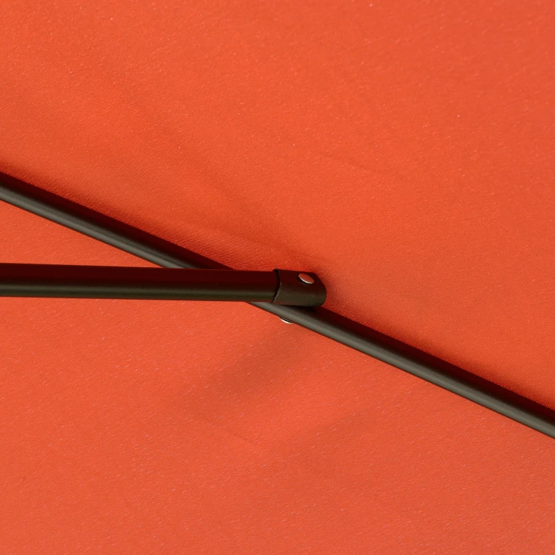 Outsunny 2 x 3(m) Garden Parasol Umbrella, Rectangular Outdoor Market Umbrella Sun Shade with Crank & Push Button Tilt, 6 Ribs, Aluminium Pole, Wine Red