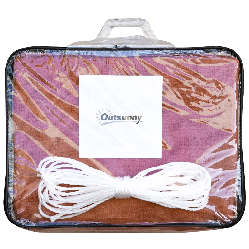 Outsunny Tenda a Vela Rettangolare 4x6 m Resistente ai Raggi UV con Corda, in PE e Acciaio Inox, Rossa
