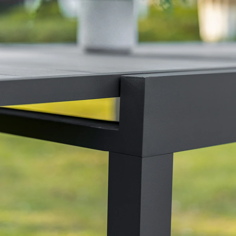 Outsunny Mesa de Jardín Extensible de Aluminio Mesa de Comedor para Exterior para 4-6 Personas Carga Max. 70 kg para Patio Terraza Balcón 90-180x90x73 cm Gris