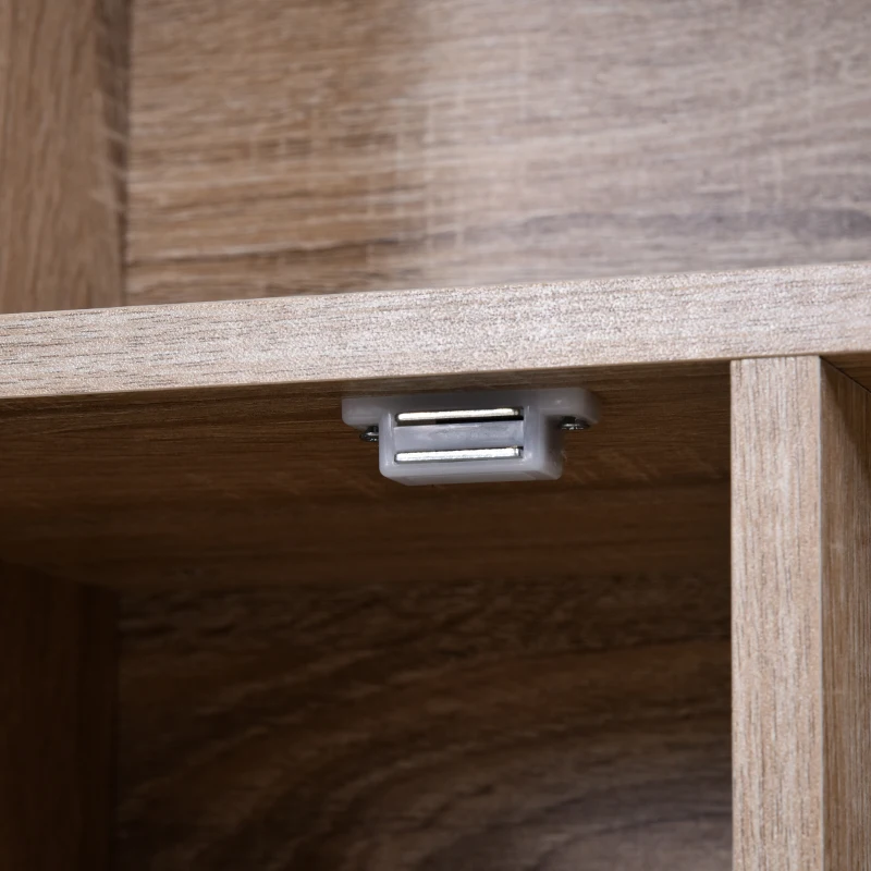 HOMCOM Freestanding Bookshelf Living Room Bookcase Storage Cabinet with 5 Shelves and Door Cupboard for Home Office, Bedroom, Study, Grey