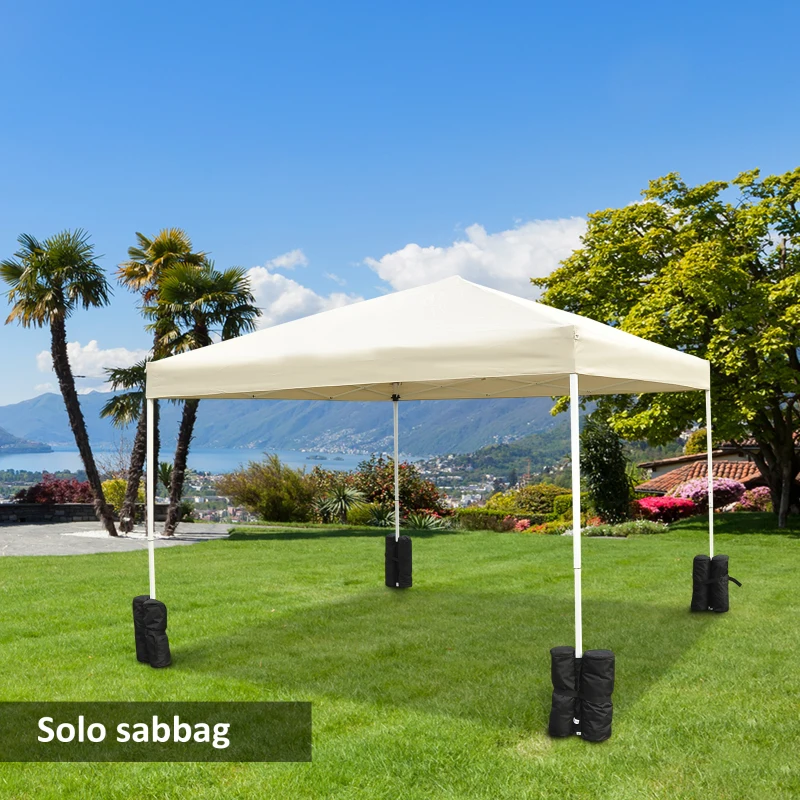 Outsunny Set 4 Pesi per Gazebo in Tessuto Impermeabile da Riempire con 15kg di Sabbia o Ghiaia - Nero