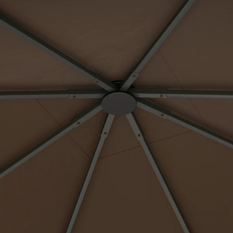 Outsunny 3 x 3(m) Gazebo Canopy Replacement Cover, Garden Gazebo Roof Replacement with Drain Holes, Water-resistant Plastic Coating, 370g/㎡, UPF30+, TOP COVER ONLY, Brown