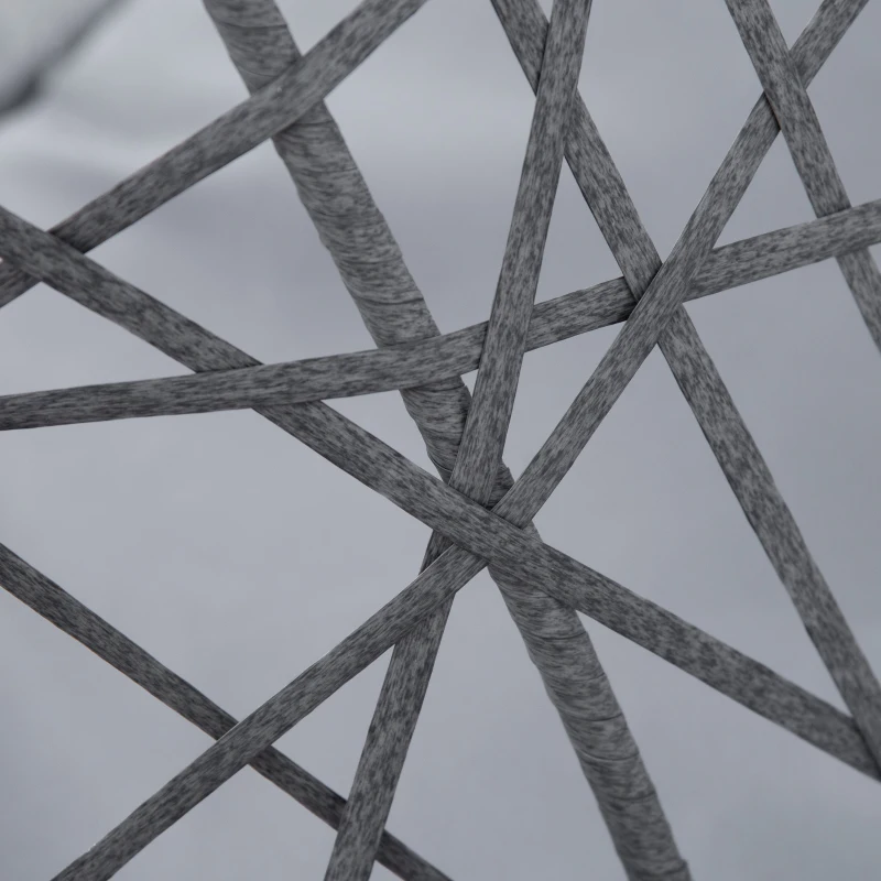 PawHut Rattan Hundehütte mit Kissen Hundehaus Haustierbett Katzenhaus Katzenkorb Katzenhöhle Hängesessel Hängematte für Hunde Katzen Outdoor Grau+Schwarz 60 x 53 x 76 cm