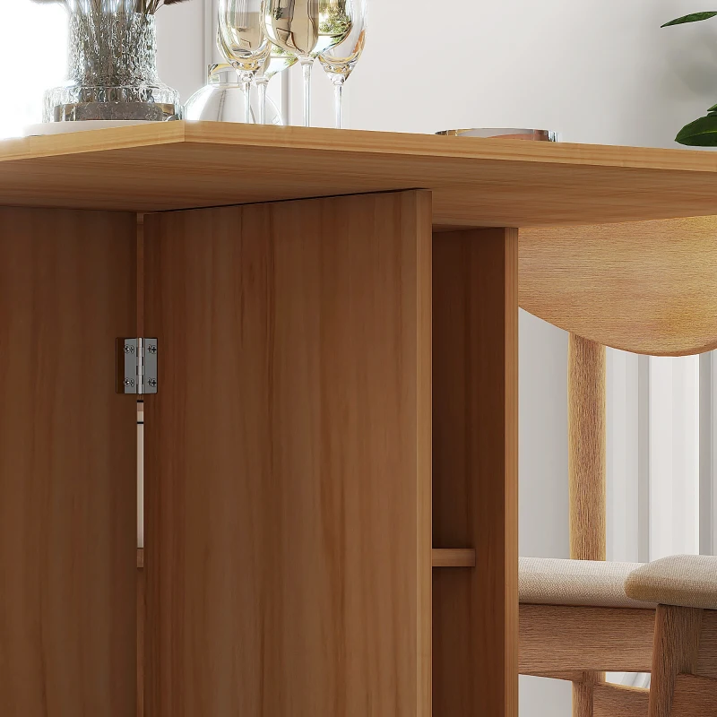 HOMCOM Esstisch, klappbar, platzsparend, untere Ablage, 140 x 80 x 74 cm, Teak