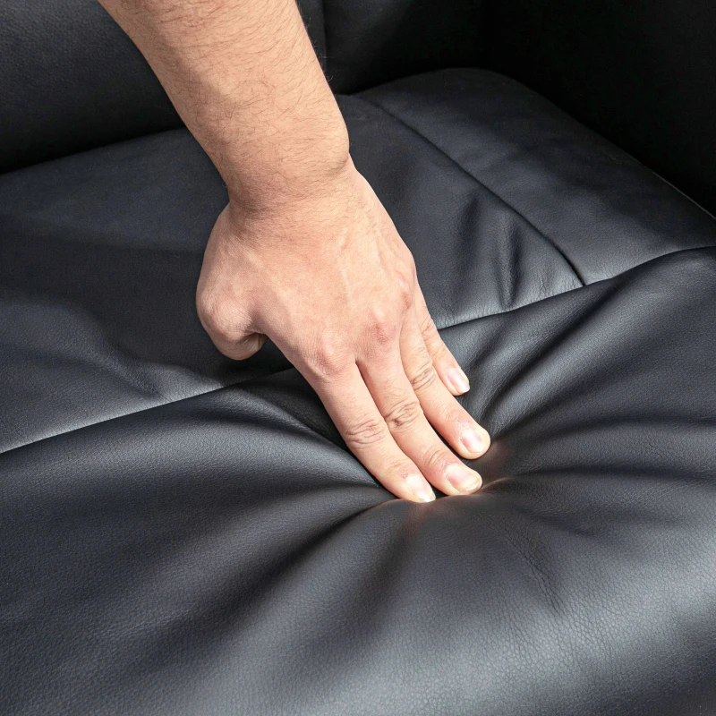 HOMCOM 2-teiliges Sessel-Set Sessel mit Fußhocker Relaxsessel mit Fußhocker, höhenverstellbar, neigbare Rückenlehne, Schwarz