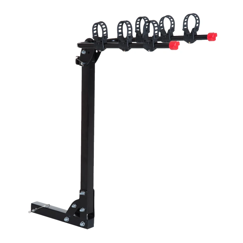 HOMCOM Porte-vélo rabattable compact 3 vélos charge max. recommandée 100 Kg noir