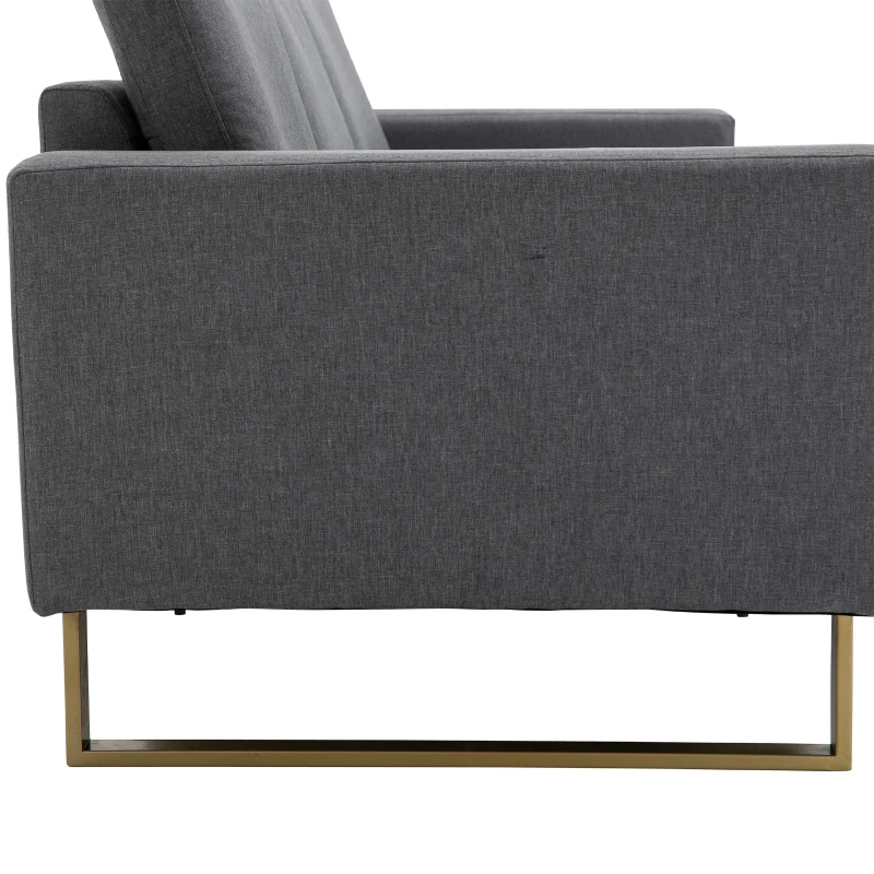 HOMCOM Sofá de Diseño Moderno de 3 plazas Acolchado y Tapizado Patas de Acero 200x82x78cm Carga 250kg