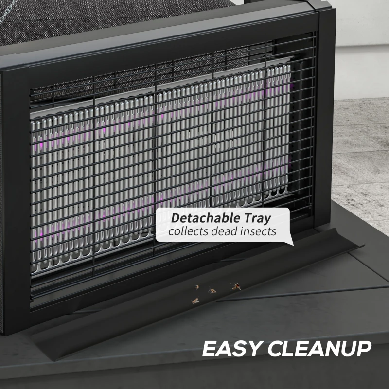 HOMCOM Lampe LED anti insectes anti moustique puissant 8W, à poser ou à suspendre pour intérieur - efficace pièce de 60m²