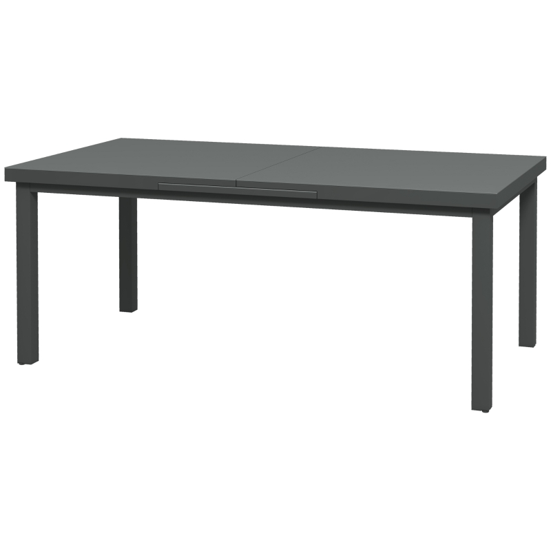 Outsunny Aluminium Garden Table for 6-8, 246 cm Extending Outdoor Dining Table Rectangle for Patio, Balcony - Charcoal Grey