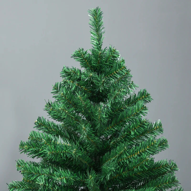 HOMCOM Árbol de Navidad de 180 cm Árbol Artificial 1000 Puntas para Decoración Navideña de Plástico Metal Ø120x180 cm Verde