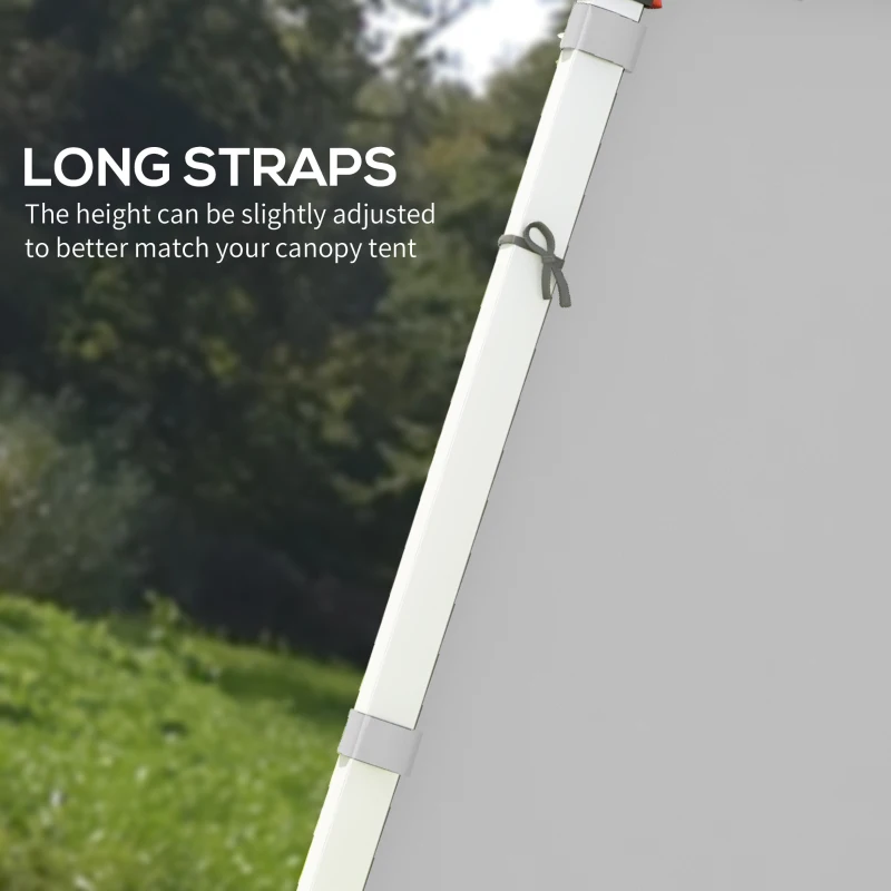 Outsunny Set of Two 3 x 3(m) Replacement Zipped Gazebo Walls - Grey