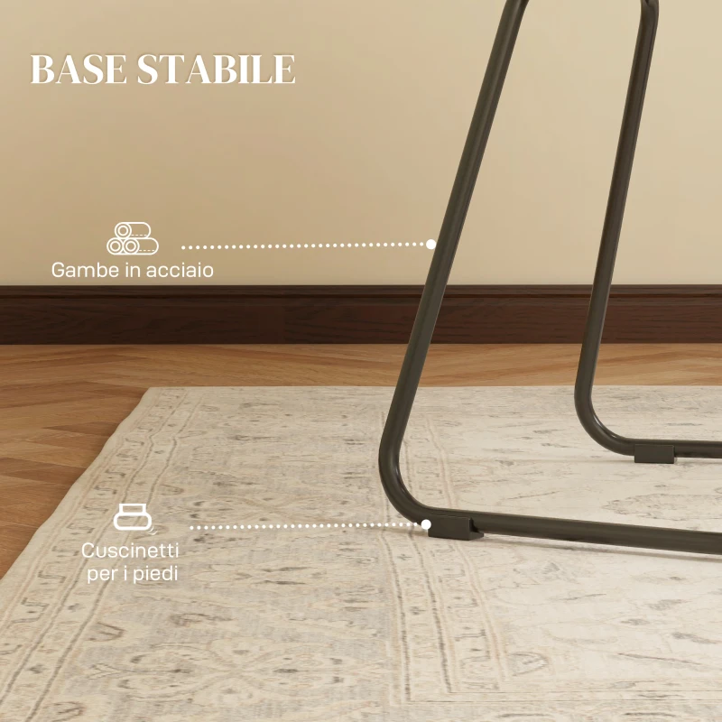 HOMCOM Set 2 Sedie da Pranzo Stile Boho da Interno in Rattan PE con Schienale Basso e Braccioli, Giallo