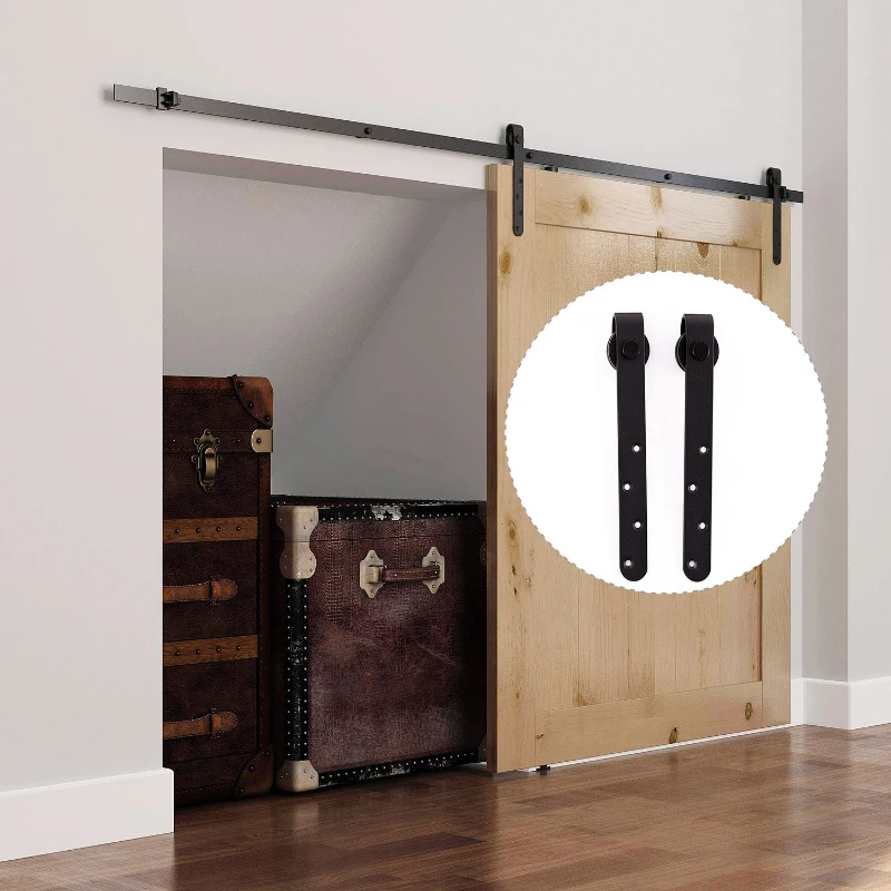 HOMCOM Kit de porte coulissante système galandage avec porte épaisseur 20-25 mm largeur max. 0,9 m charge max. 20 Kg acier noir