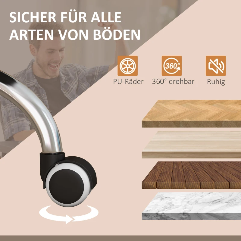 Vinsetto Massagstuhl Bürostuhl mit Massagefunktion, inkl. Fußstütze, höhenverstellbar, 64 cm x 70 cm x 118 cm, Schwarz