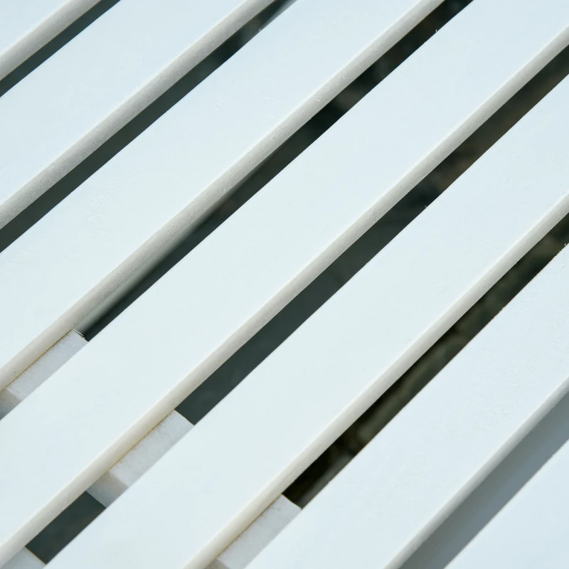 Outsunny Sedia a Dondolo 2 Posti in Legno con Schienale Alto e Braccioli, 117x85x120 cm, Bianco