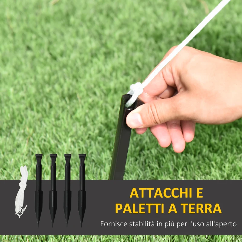 Outsunny Babbo Natale Gonfiabile con Occhiali da Sole, Luci LED e Gonfiatore Incluso, 89x44x178cm