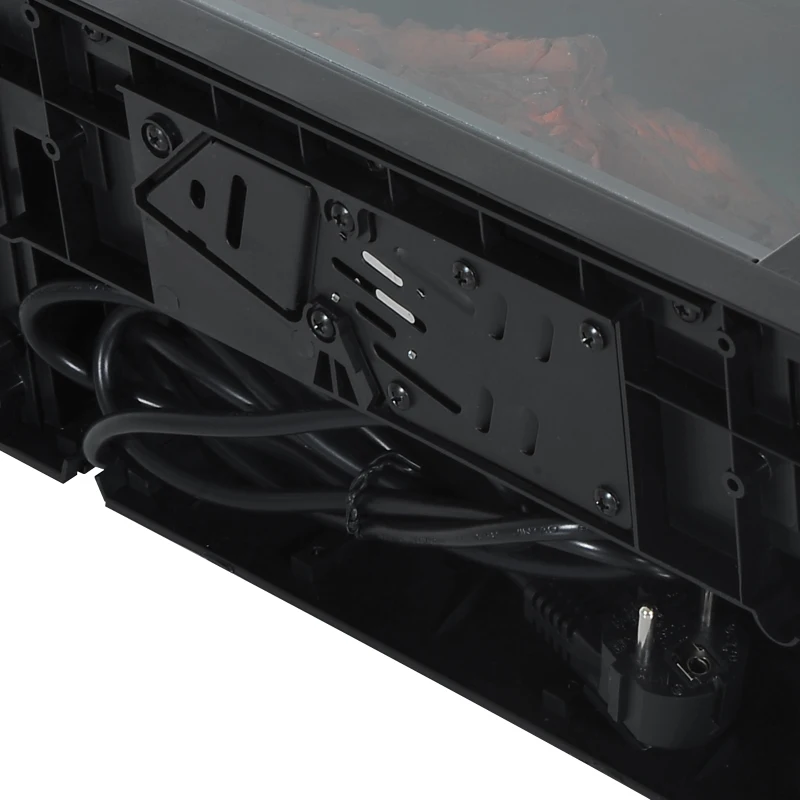 HOMCOM Cheminée électrique à Effet de Flamme poêle Style Contemporain Thermostat 600-1200 W Noir