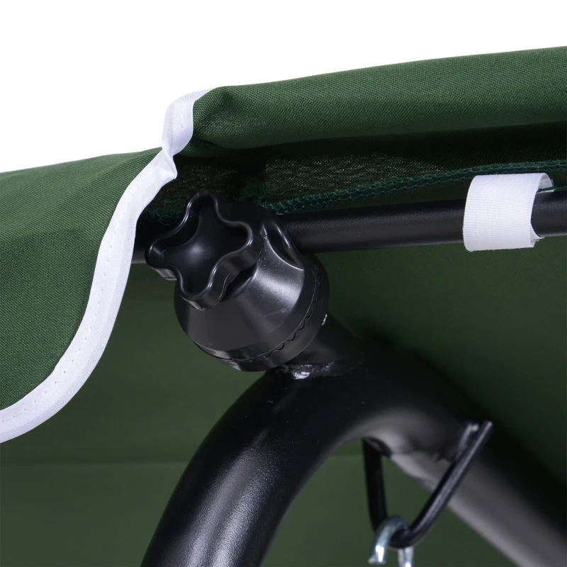 Outsunny Balancelle de Jardin 3 Places Toit Inclinaison réglable Coussins Assise et Dossier 1,72L x 1,1l x 1,52H m Acier Noir Polyester Vert
