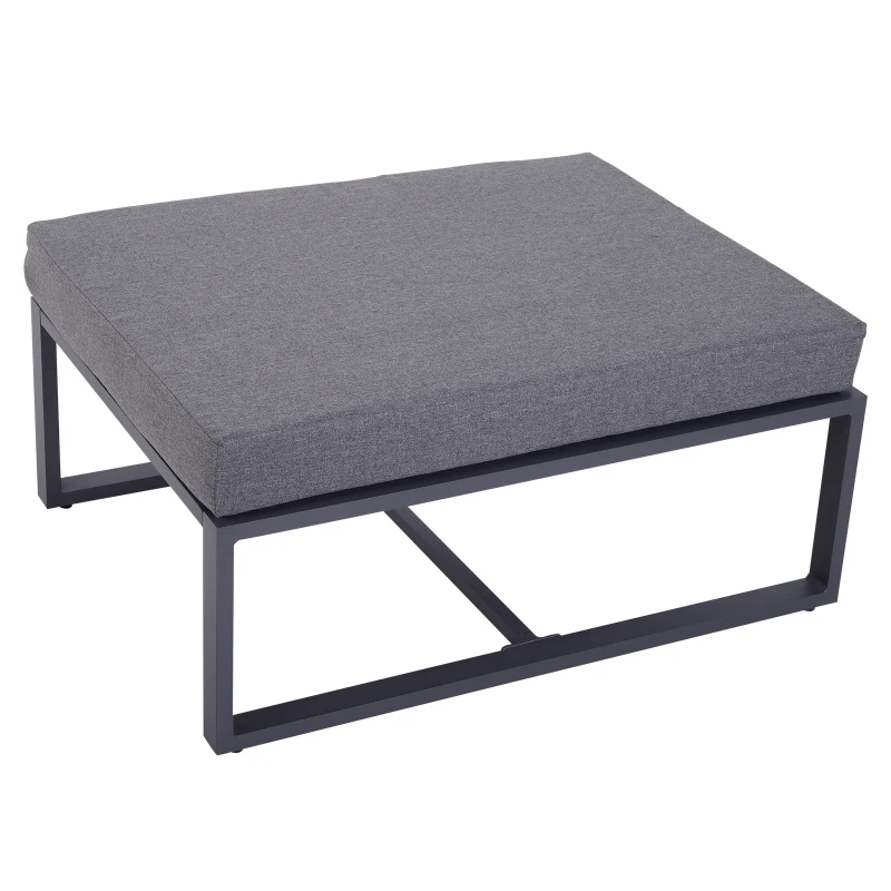 Outsunny 6-tlg. Gartenset Gartengarnitur Gartensofaset Sitzgruppe Gartenmöbel Aluminium + Polyester + Hartglas Grau mit Kissen für 4–5 Personen