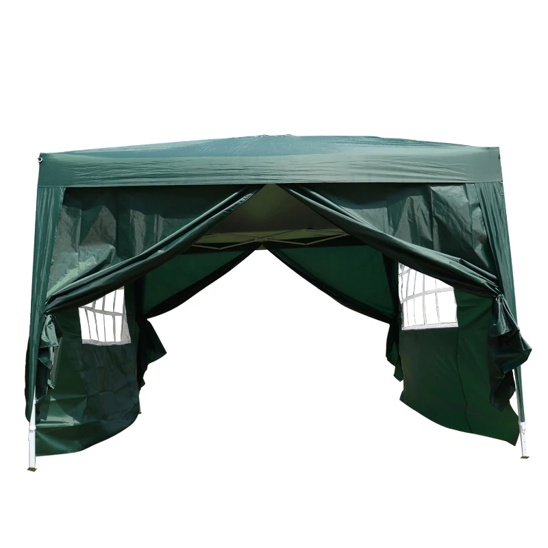 Outsunny Tonnelle tente de réception barnum pop-up pliant 3 x 3 x 2,55 m 4 parois amovibles + sac de transport vert