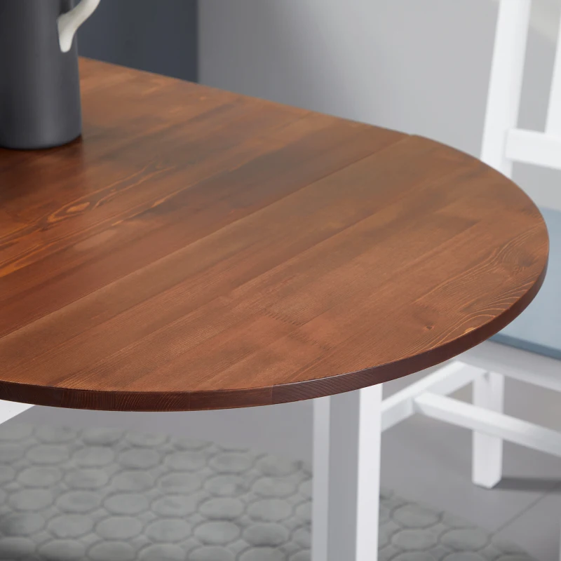 HOMCOM Mesa de Cocina Plegable de Madera Mesa de Comedor Extensible con Hojas Abatibles Carga 50 kg 140x70x75 cm Marrón