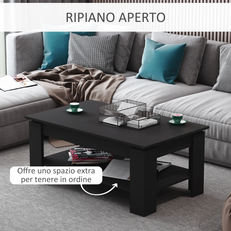 HOMCOM Tavolino da Caffè da Salotto Soggiorno Moderno Design Portata 60kg