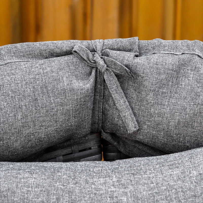 Outsunny Sonneninsel Loungeinsel Gartenmöbel-Set,  inkl. Polster, 175 cm x 180 cm x 147 cm, Grau