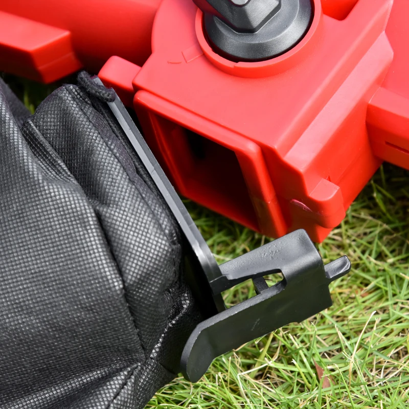Outsunny Souffleur aspirateur broyeur à Feuilles 3000 W - Sac ramassage 45 L - roulettes & bandoulière - PP Rouge Noir