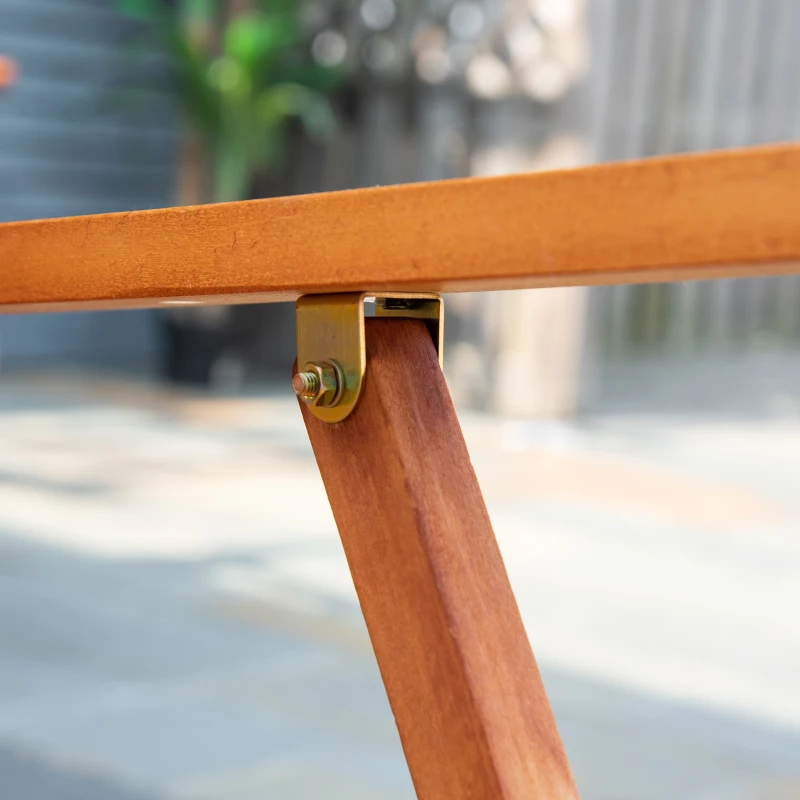 Outsunny Sitzgruppe klappbar für 4 Personen Outdoor Sitzgarnitur Pappelholz Natur