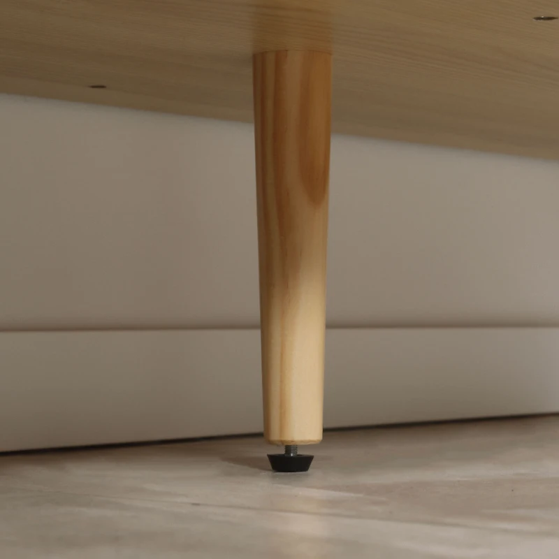 HOMCOM Mueble Buffet Auxiliar con Estantes Ajustables 2 Armarios y Antivuelco Carga 50 kg 120x35x77,4 cm Blanco y Natural(m-9)