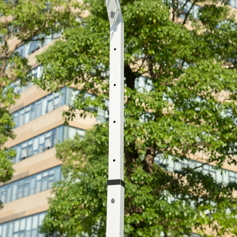 SPORTNOW Canasta de Baloncesto con Ruedas Altura Ajustable 245-305 cm y Base Rellenable para Exterior 90x83x360cm Blanco