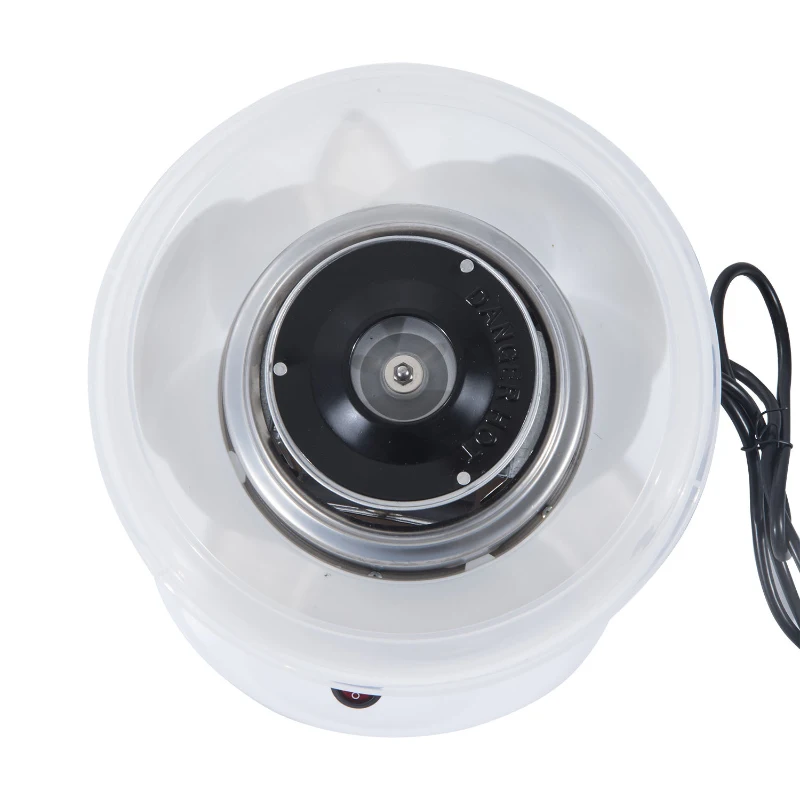 HOMCOM Máquina de Algodón de Azúcar de Uso doméstico de Polipropileno Acero Inox. y Aluminio 450W-550W 27x26x18cm Blanco