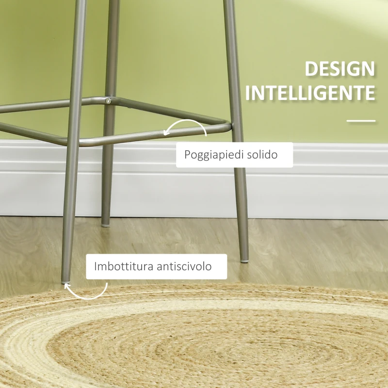 HOMCOM Set 3 Pezzi con Tavolino Alto e Sgabelli da Bar in Legno e Acciaio, Color Quercia