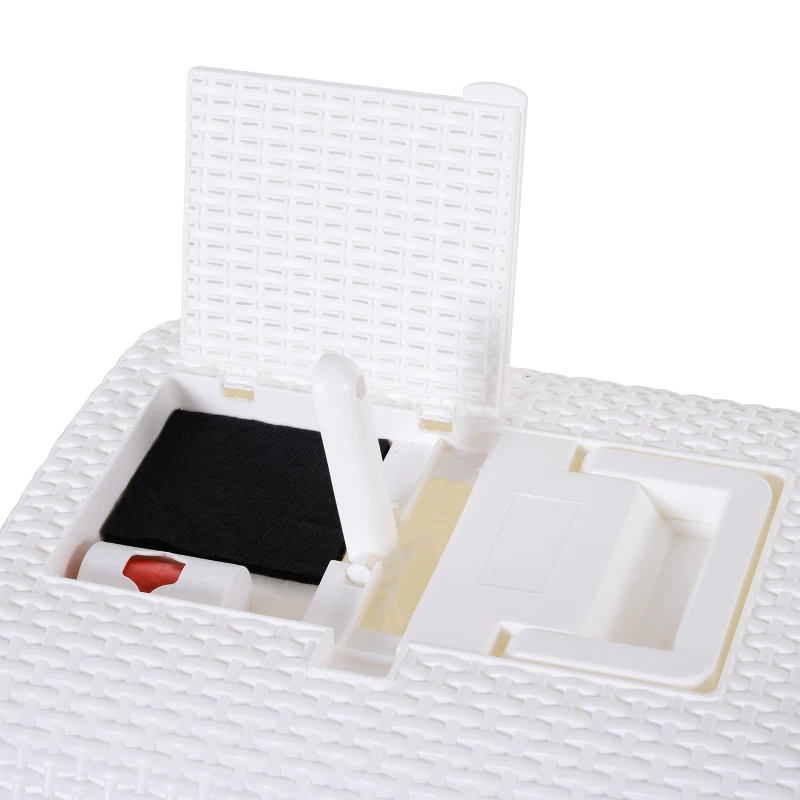 PawHut Katzentoilette mit ausziehbarer Schale, Katzenklo mit Schaufel, Tragbar, PP, Weiß, 54 x 42 x 41 cm