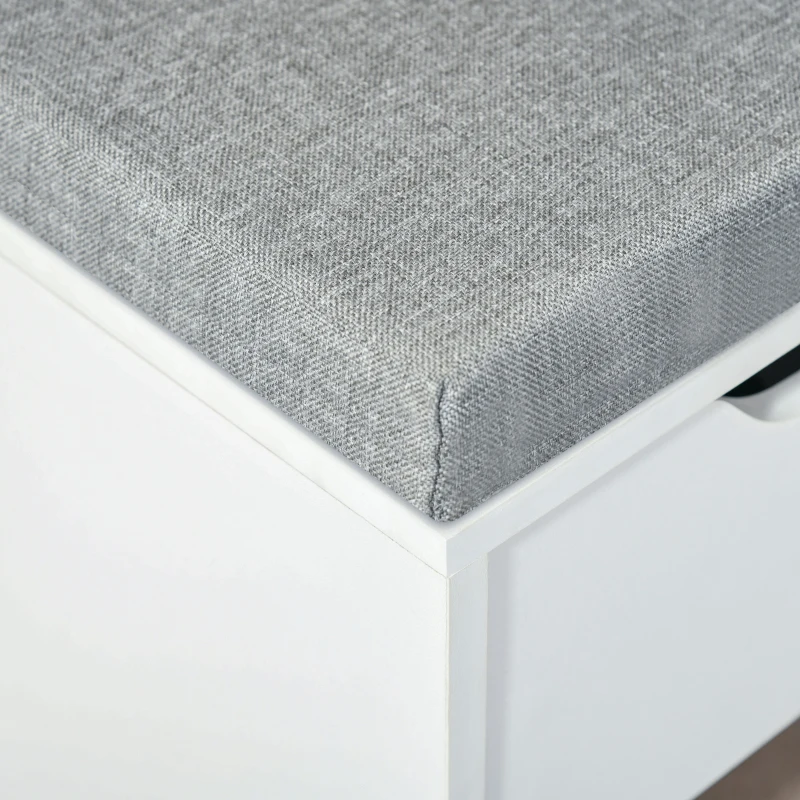 HOMCOM Shoe Storage Bench with Cushion - White