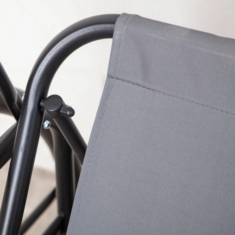 Outsunny Balancelle de Jardin 3 Places Convertible Inclinaison Toit réglable Matelas Grand Confort Rembourrage 8 cm fourni Gris métal époxy Noir