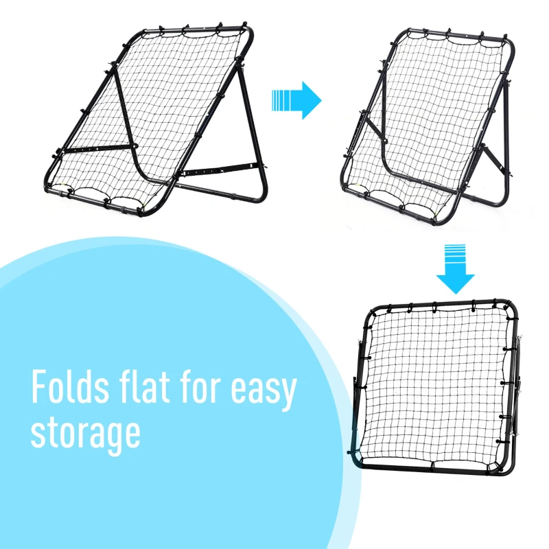 HOMCOM Adjustable Rebounder Net Kickback Target Goal for Teens Adults Training, Black