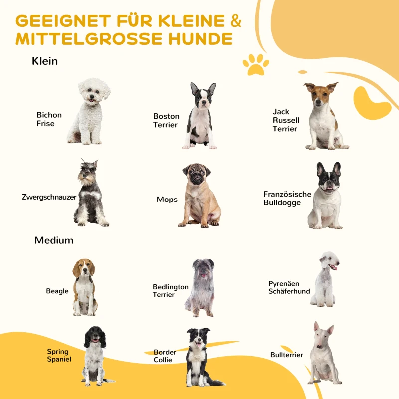 PawHut Absperrgitter Hund Freistehendes Schutzgitter mit Füßen 185 x 71 cm Holz Hundegitter Treppenschutzgitter Treppengitter Hundeabsperrgitter für Treppen, Türen, Küche, Flur, 3 Paneelen, Braun