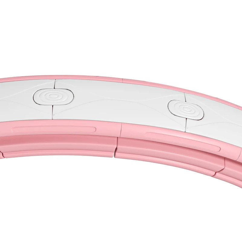 SPORTNOW Smart Weighted Hula Hoop, Massage Hula Ring w/ 16 Detachable Knots, 360° Auto-Rotating Ball, Digital Counter, Pink