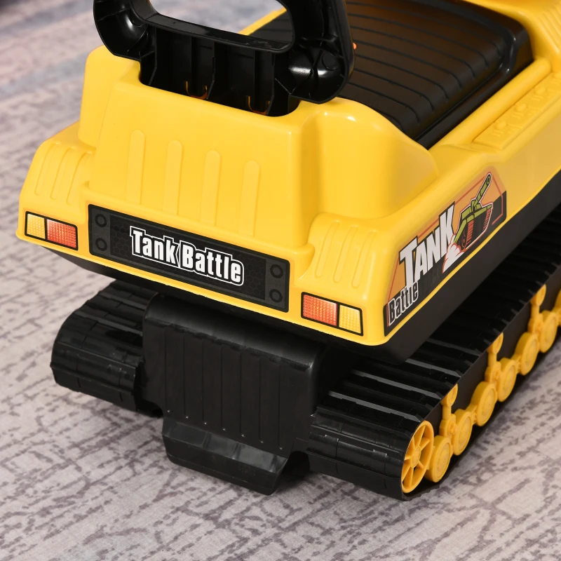 HOMCOM Kids Ride on Toy Car Tank Toddler Walker Shooting Gun Barrel Storage Underneath Seat NO POWER