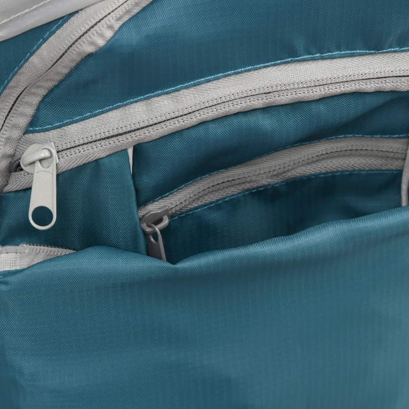 HOMCOM Mochila Portabebés Plegable Ajustable Portador de Bebé Ergonómica Manos Libres 6-36 Meses con Protector de Lluvia y Sol Carga 18 kg Gris y Azul