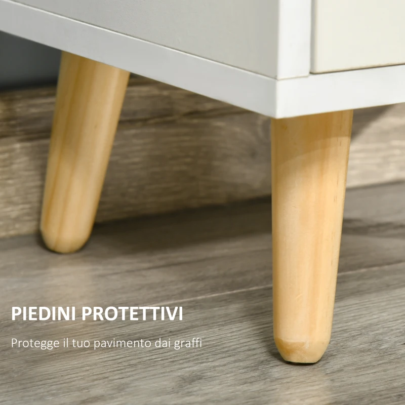 HOMCOM Scaffale Libreria con 3 Ripiani e 1 Armadietto in Legno, 40x30x129.5cm - Bianco