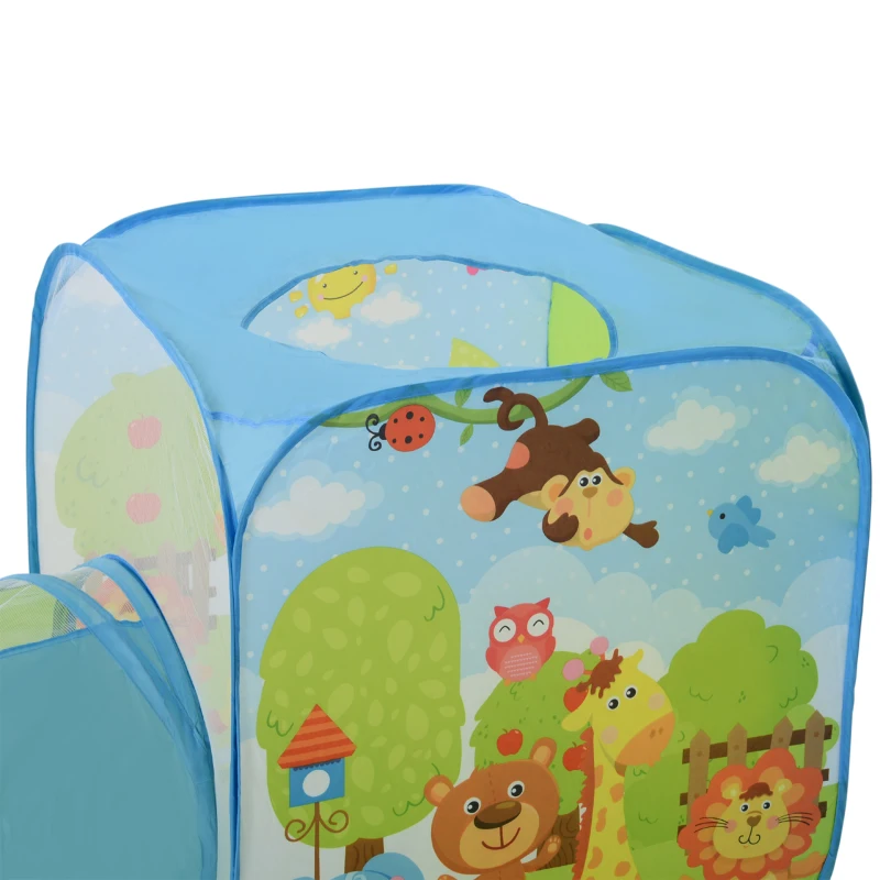 HOMCOM 3 in 1 Pop Up Tent Kids Playhouse Toddlers Crawl Tunnel Cute Drawing On Surfuce Indoor Outdoor Garden Use 230 x 74 x 93 cm
