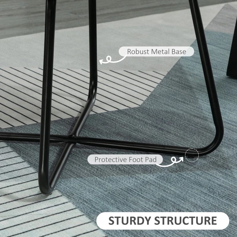 HOMCOM Velvet-Feel Plisse Back Accent Chair - Grey